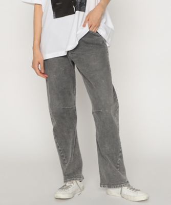 (1/31マデ)PG ロゴ付き グレー パンツ ストレッチ グレーデニムパンツ（7702PI01） | β (Women