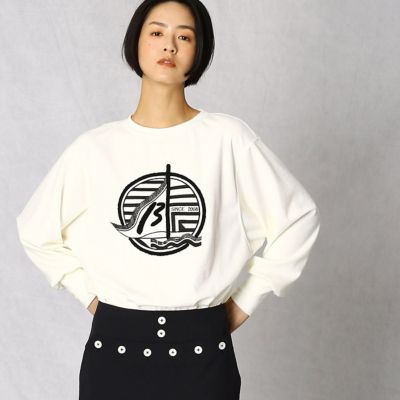 ＜β (Women)＞コンパクトベロアヨット刺繍プルオーバー（７７０２ＴＳ０１）