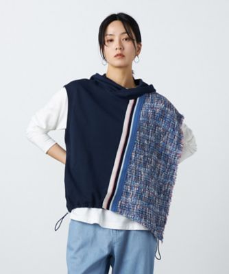 ＜β (Women)＞ブルーツイード　フーディーベスト（７７０３ＥＯ０９）