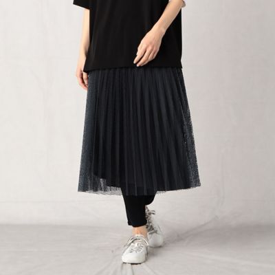 ＜β (Women)＞フィッシュネット転写プリント　プリーツスカート（７７０３ＦＣ０３）