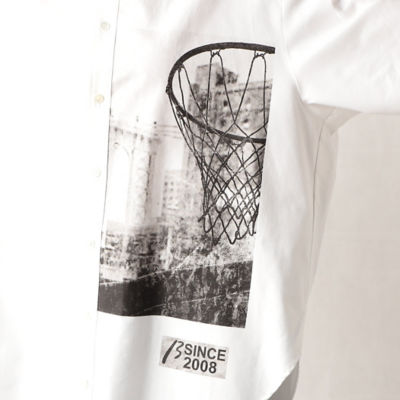 韓国大人気アイテムープレミアオックスバスケットゴールプリント シャツ