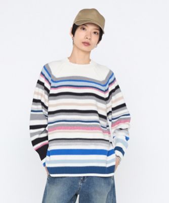 ＜β (Women)＞カラーボーダー　ニットプルオーバー（７７０３ＩＯ０５）