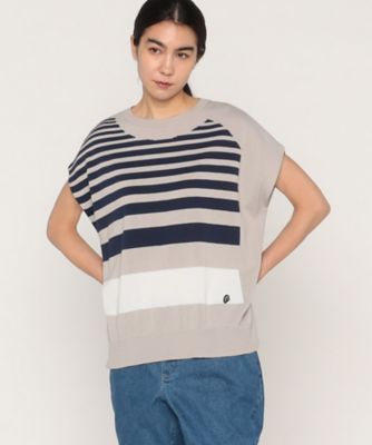 ＜β (Women)＞ボーダー　ニットプルオーバー（７７０４ＩＧ１０）