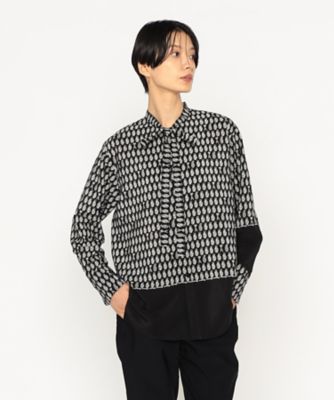 β (Women)/ベータ ゴルフバックプリント ボウタイブラウス(7705BM03) クロ トップス【三越伊勢丹/公式】