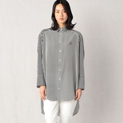 ＜β (Women)＞ポリエステルデシンストライプ　オーバーサイズシャツ（７７０５ＨＣ０５）