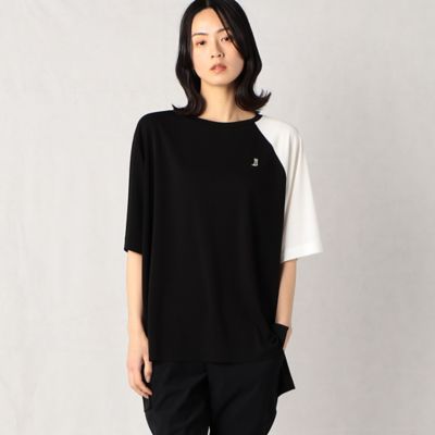 ＜β (Women)＞トリアセテートドライポンチバイカラー　スリーブＴシャツ（７７０５ＴＣ１０）