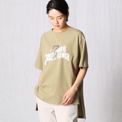 ＜β (Women)＞ヴィンテージツイスト天竺ウェーブロゴプリントＴシャツ（７７０５ＴＹ０９）