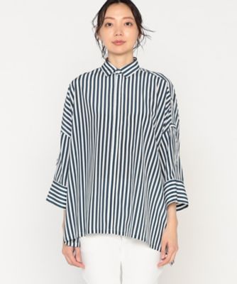 Sea ⭐︎Mal.レレレさんROBE ストライプシャツ 38サイズ 緑 太ストライプ 半袖シャツ（7706HG08） | β (Women