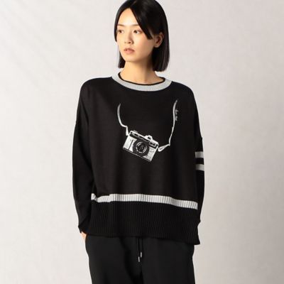 ＜β (Women)＞カメラプリント　ニットプルオーバー（７７０６ＩＥ１３）