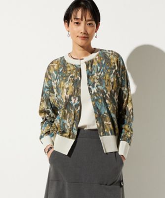 ＜β (Women)＞【セットアップ対応】リーフプリント　ニットカーディガン（７７０６ＩＯ１０）