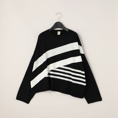 ＜β (Women)＞ナナメボーダー　ニットプルオーバー（７７０７ＩＥ１６）