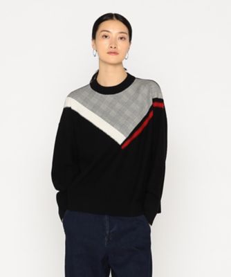 ＜β (Women)＞チェック使い　ニットプルオーバー（７７０８ＩＭ１１）