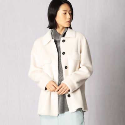 ＜β (Women)＞ボンディングフェイクファー　オーバーサイズシャツ（７７０８ＶＷ０５）