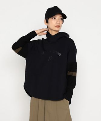 ＜β (Women)＞ニット袖ロゴ入り　フーディー（７７０９ＥＭ１８）