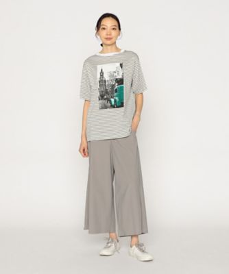 風景柄プリント　ボーダーＴシャツ（７７０９ＴＧ１０）
