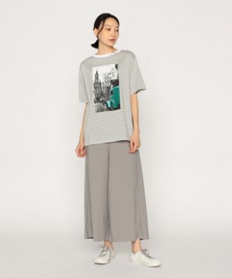 風景柄プリント　ボーダーＴシャツ（７７０９ＴＧ１０）