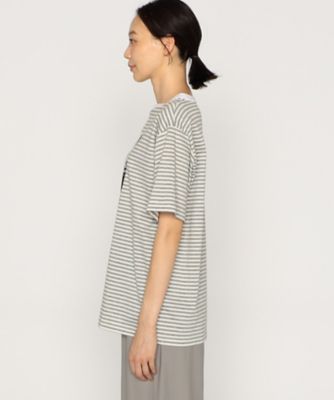 風景柄プリント　ボーダーＴシャツ（７７０９ＴＧ１０）