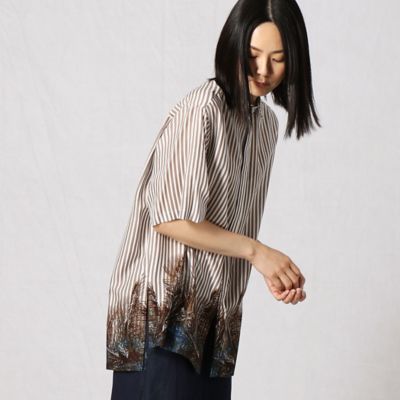 椰子の木ボーダープリントストライプシャツ（７７１０ＨＹ１１）