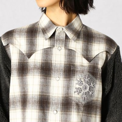 メランジシャギー　起毛チェック柄シャツ（７７１１ＨＷ０８）