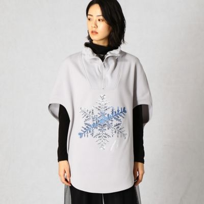 ＜β (Women)＞【セットアップ対応】雪結晶柄プリント　ポンチョ風プルオーバー（７７１１ＴＷ４５）