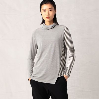 ＜β (Women)＞タートルネックボーダー　プルオーバー（７７２０ＥＥ１７）