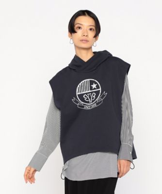 ＜β (Women)＞エンブレムプリント　フーディーベスト（７７２０ＥＭ０３）