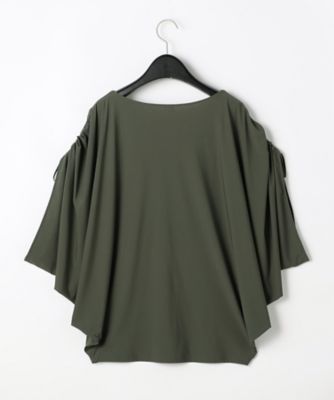 【美品】JUN&ROPE’ メリルハイテンション モックネック 長袖プルオーバー ナイロンハイテンション ドルマンプルオーバー（7720EQ02