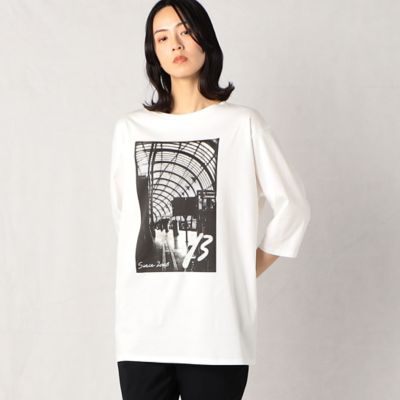 ＜β (Women)＞バイオシルケットスムースステーションプリント　Ｔシャツ（７７２０ＴＣ０８）