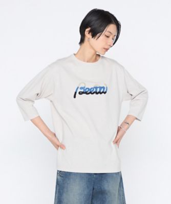 【未使用】デニム&ダンガリー 02 刺繍シャツ袖 ゴートゥーハリウッド FITH サガラ刺繍 七分袖Tシャツ（7720TO02） | β (Women)/ベータ