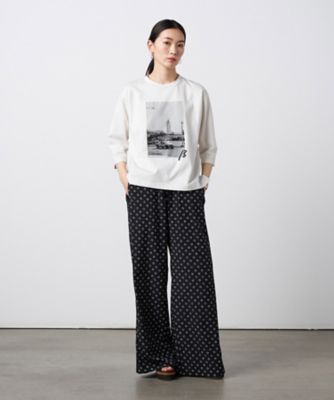 フォト刺繍 七分袖Tシャツ（7720TO03） | β (Women)/ベータ