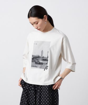 フォト刺繍 七分袖Tシャツ（7720TO03） | β (Women)/ベータ