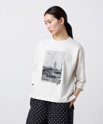 フォト刺繍 七分袖Tシャツ（7720TO03） | β (Women)/ベータ