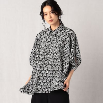 ＜β (Women)＞ポリエステルデシン手描きミニハートプリント　ケープ風シャツ（７７２１ＨＣ２７）