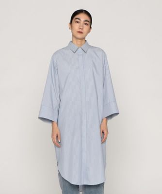 ポリエステルストライプ ロングシャツ（7721HK06） | β