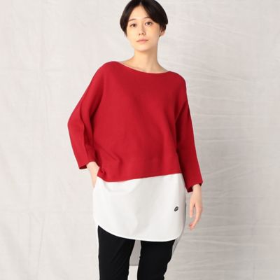 ＜β (Women)＞袖布帛付き　ニットプルオーバー（７７２３ＩＣ０７）