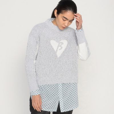 ＜β (Women)＞ハート柄入り　ニットプルオーバー（７７２３ＩＧ０１）
