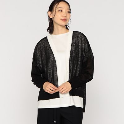 ベータ β カーディガン 77-23IG20 ブラック サイズ：9 黒白V開き ニットカーディガン（7723IG20） | β (Women