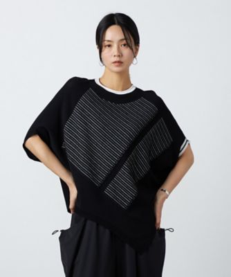 ＜β (Women)＞点々ストライプ　ダイヤ型ニットプルオーバー（７７２３ＩＯ０７）