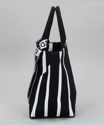 大型ストライプ柄 バックパック ブラック PPバッグ ストライプ柄 38×40×マチ18cm ［色指定不可］ : 100円雑貨