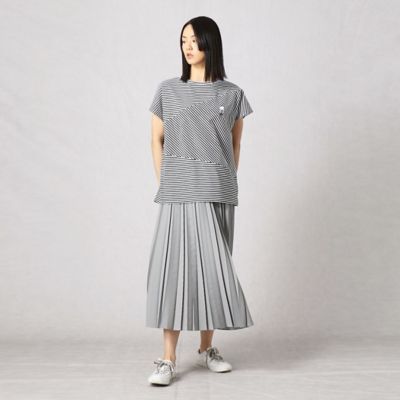 〔＋サイズ〕ボーダーバイヤス切り替えプルオーバー（７７６９ＴＹ４１）