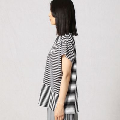 〔＋サイズ〕ボーダーバイヤス切り替えプルオーバー（７７６９ＴＹ４１）