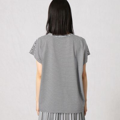 〔＋サイズ〕ボーダーバイヤス切り替えプルオーバー（７７６９ＴＹ４１）