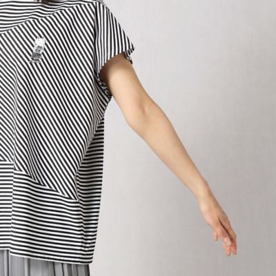 〔＋サイズ〕ボーダーバイヤス切り替えプルオーバー（７７６９ＴＹ４１）