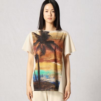 グラデーション椰子の木プリントＴシャツ（７７７０ＴＹ４３）１３ＢＲ