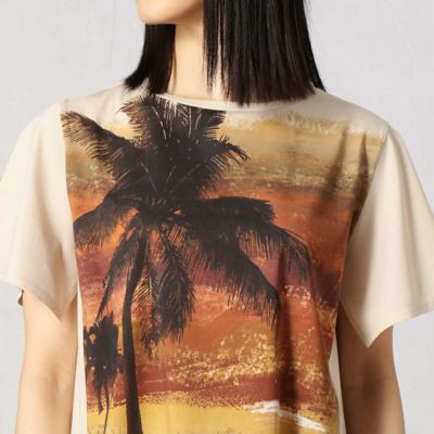 グラデーション椰子の木プリントＴシャツ（７７７０ＴＹ４３）１３ＢＲ