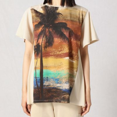 グラデーション椰子の木プリントＴシャツ（７７７０ＴＹ４３）１３ＢＲ