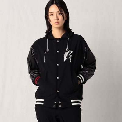 〔＋サイズ〕メリルハイテンション×タフタスフーデッドスタジャン（７７７１ＥＡ０３）