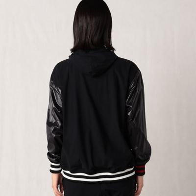 〔＋サイズ〕メリルハイテンション×タフタスフーデッドスタジャン（７７７１ＥＡ０３）