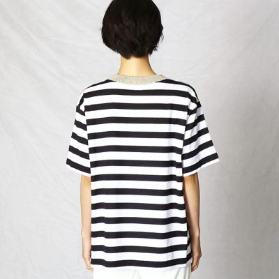 シルケット天竺ボーダー　Ｔシャツ（７７７７ＴＴ４１）