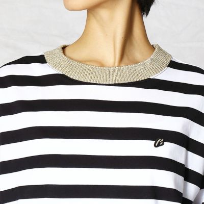 シルケット天竺ボーダー　Ｔシャツ（７７７７ＴＴ４１）